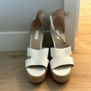 White wedges. Never worn